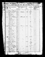 1850 Federal Census, Indiana, Montgomery County, Brown Township, Page 37.