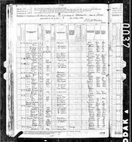 1880 Federal Census, Iowa, Mahaska County, East Oskaloosa Township, Supervisor's District No. 1, Enumeration District No. 176, Page 10B.
