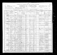 1900 Federal Census, Iowa, Mahaska County, Spring Creek Township, Supervisor's District No. 6, Enumeration District No. 77, Sheet 4B.