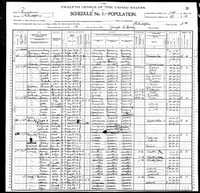 1900 Federal Census, Pennsylvania, Philadelphia County, City of Philadelphia, Supervisor's District No. 1, Enumeration District No. 91, Sheet 13B.