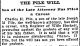 Probate protest notice for Joseph Pile.