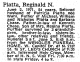 Obituary of Reginald Nick Platta