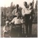 Family photo (from left to right) of Clarence Zettlemoyer Jr., Emily Helms (Colflesh), George Helms, Clarence Zettlemoyer Sr., Harold Zettlemoyer.